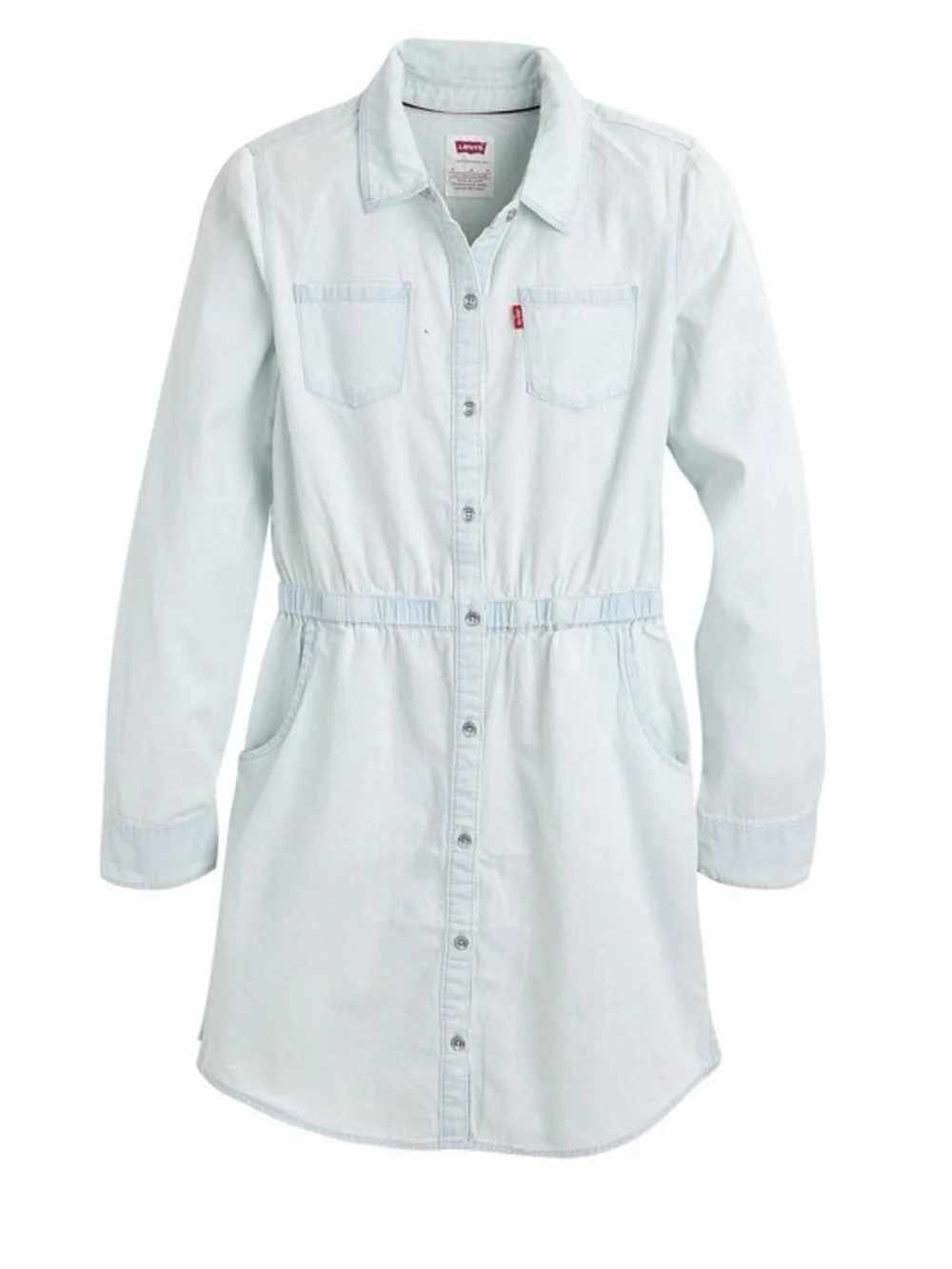 Levi’s Girls’ Long Sleeve Western Light Wash Denim Shirtdress Size Small (4-5)